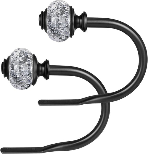2 Pack Curtain Holdbacks, USFOOK Black Decorative Window Drapery Tiebacks by USFOOK