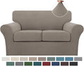 Turquoize 3 Piece Sofa Covers for 2 Cushion Couch Sofa Slipcover Soft Couch by Turquoize