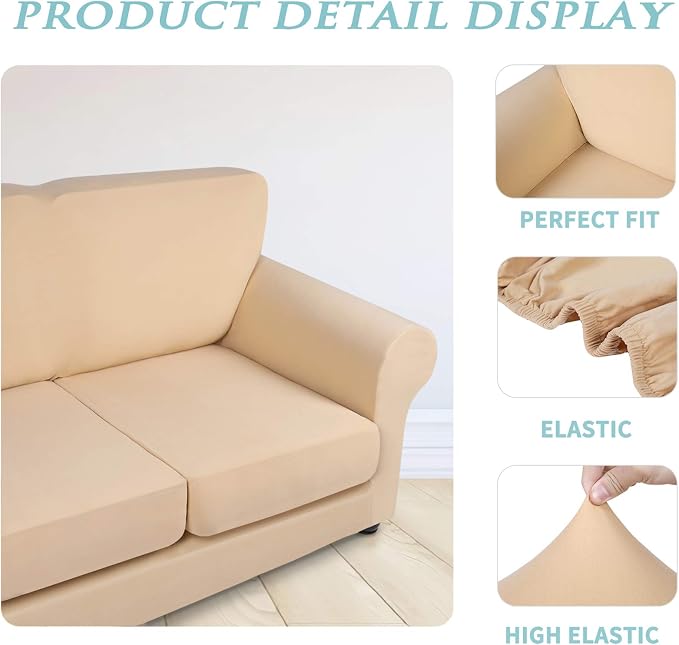 hyha Couch Covers, Chair/Sofa Covers, 2 Pieces, Armchair Slipcover, Separate - Image 4