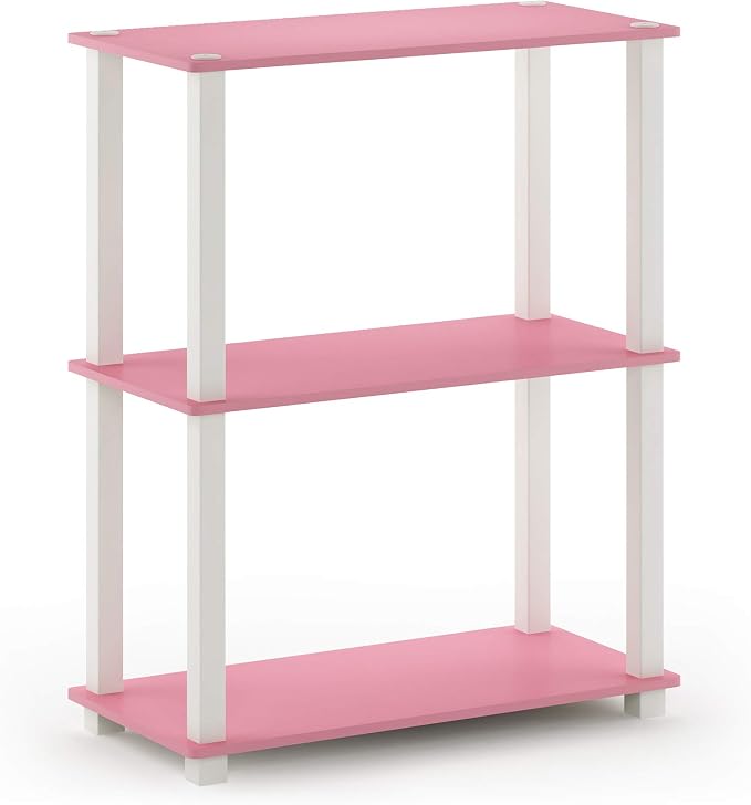 Furinno TURN-S-TUBE Storage Shelves, 3-Tier Book Shelf, Corner Shelf, Toolless - Image 5