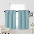 OVZME Aqua Blackout Curtains for Small Window Treatment, Light Blocking Short by OVZME