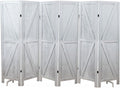 Premium Home 6-Panel Room Divider – Rustic White Barn Door, K Pattern Folding by PremiumHomeDecor