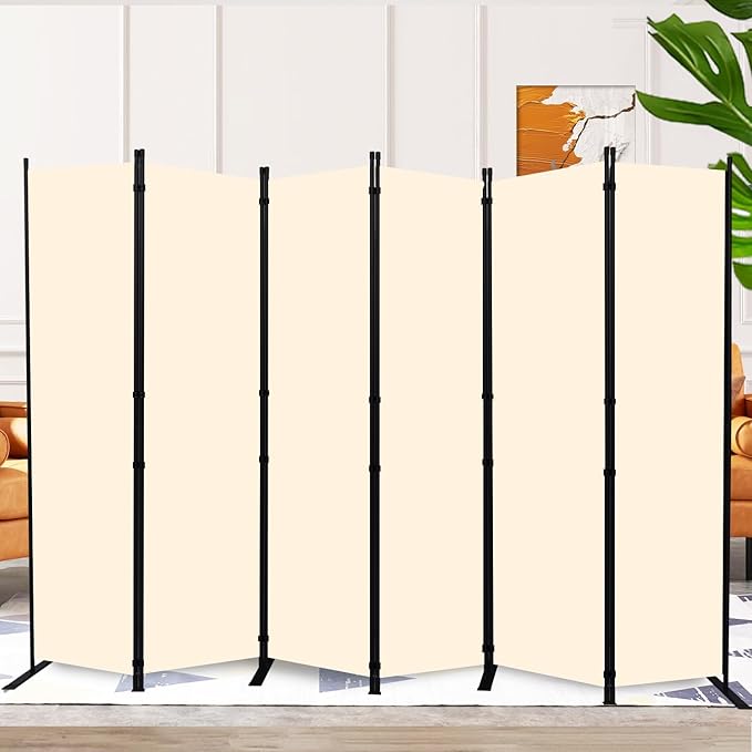 Room Divider and Folding Privacy Screens 6 Panel 132'' Wide Room Partitions by HOMSCREENER