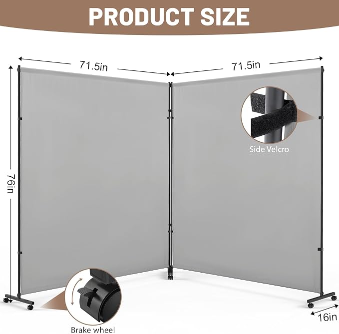 2 Panels Room Divider/Privacy Screen - Image 4