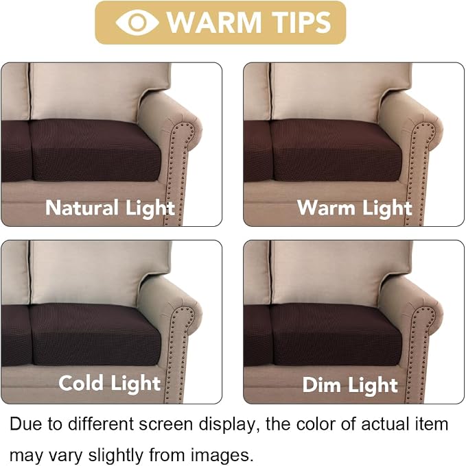 H.VERSAILTEX Stretch Couch Cushion Covers Individual Seat Sofa Chair Slipcovers - Image 7
