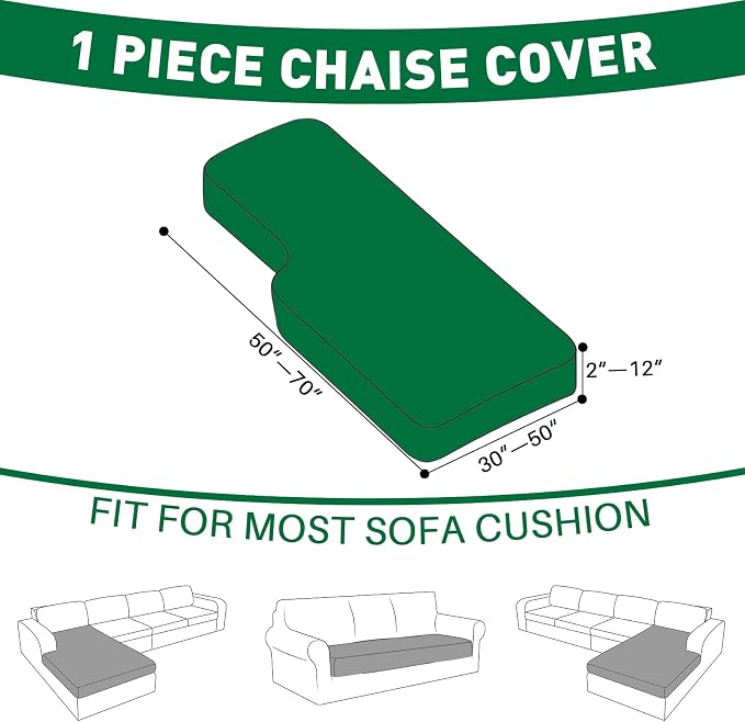 MAXIJIN Couch Cushion Covers for Sectional Sofa, Stretch Sofa Cushion Cover - Image 2