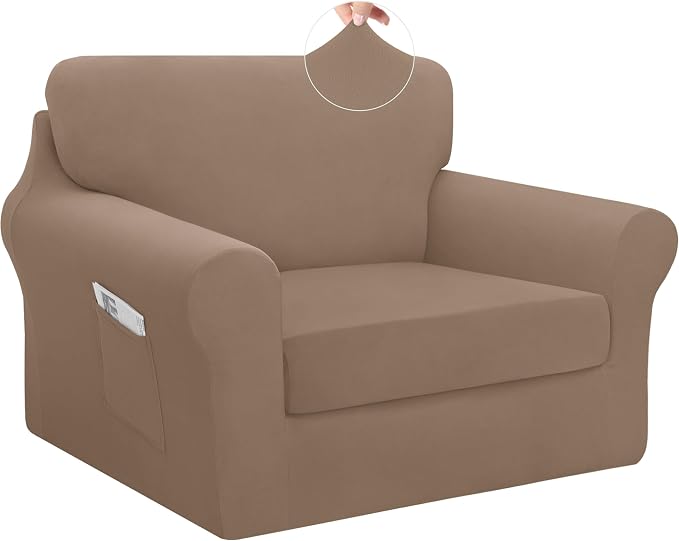 Easy-Going 3 Pieces Stretch Chair Cover Washable Chair Slipcover Set by Easy-Going