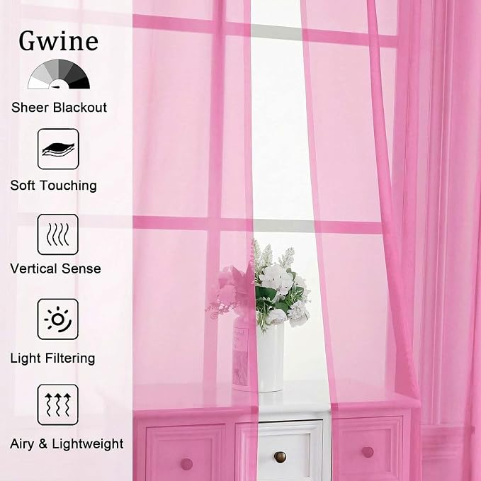 Gwine Sheer Curtains 72 Inch Length - Image 4