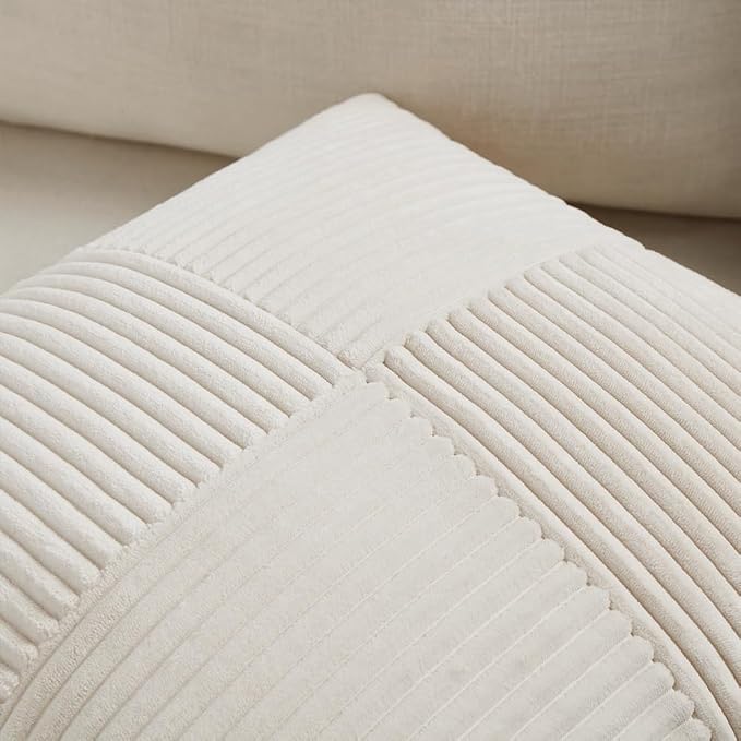 Fancy Homi 2 Packs Cream Lumbar Decorative Throw Pillow Covers 12x20 Inch - Image 3