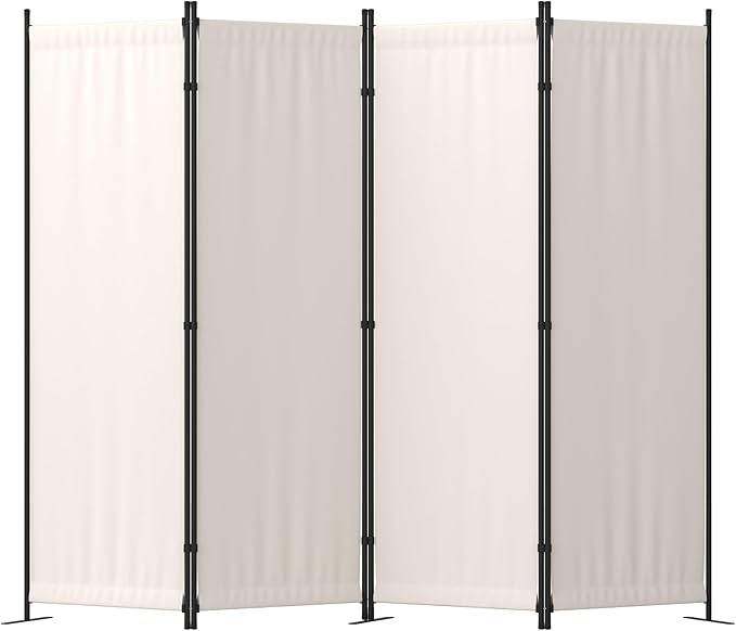 Room Divider, 4 Panel Folding Privacy Screen, 88” Portable Separating by PHONJOROO