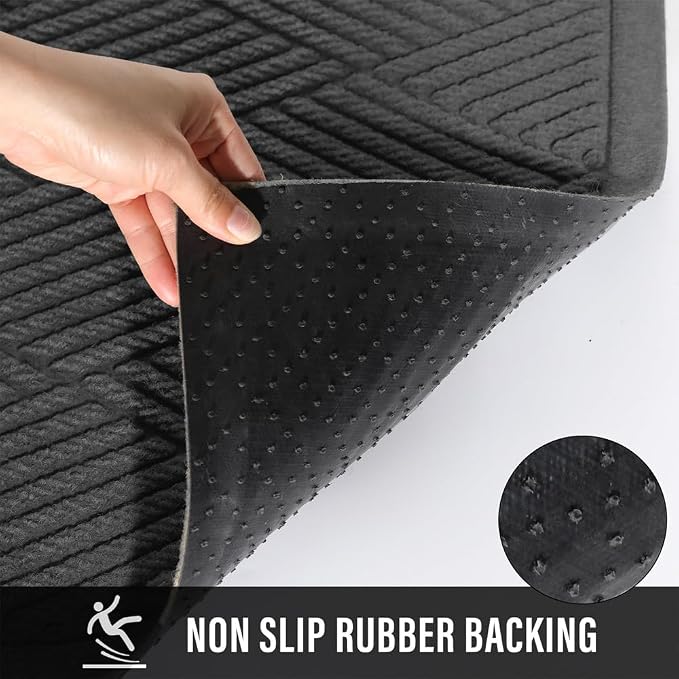 HIYARD Sturdy Front Door Mat, Absorbent Muddy Dirt Resist Welcome Door Mats - Image 4
