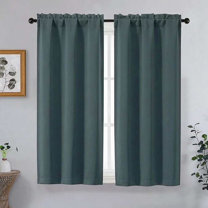 OVZME Dark Green Blackout Curtains by OVZME