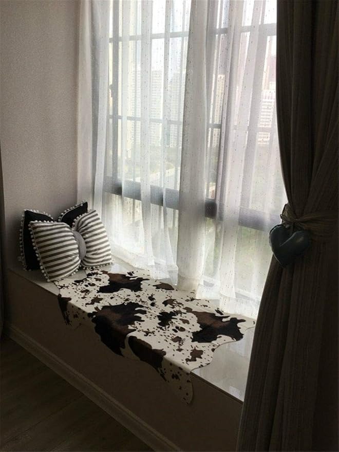 Cut Cow Print Rug 3.6x2.5 Feet Faux Cow Hide Rug Animal Printed Area Rug Nice - Image 7