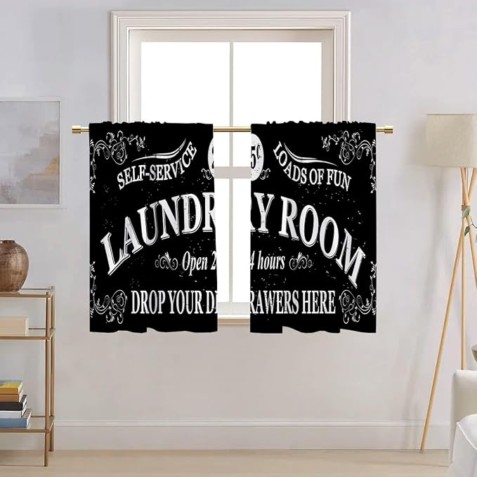 Black Kitchen Curtains Laundry Room Design - Image 2