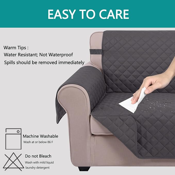 U-NICE HOME Reversible Oversized Chair Covers Quilted Water Repellent Pet - Image 4