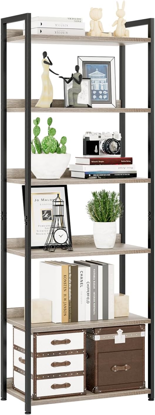 NUMENN Bookshelf, 6 Tier Bookshelves, Home Office Bookcase Shelf Storage by NUMENN
