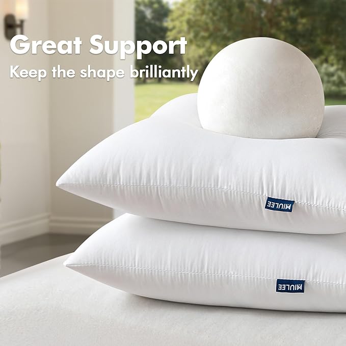 MIULEE 16x16 Pillow Insert Throw Pillow Insert, Outdoor Pillows Water-Resistant - Image 4
