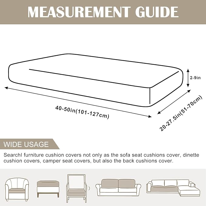 SearchI Stretch Printed Sofa Couch Cushion Covers Replacement Chair Cushion - Image 3