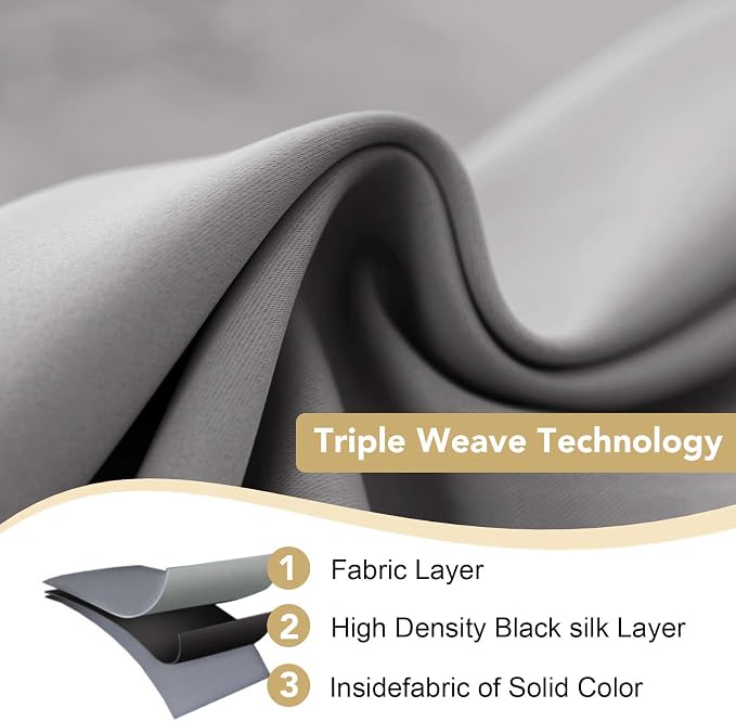 H.VERSAILTEX Blackout Curtains for Bedroom Thermal Insulated Room Darkening - Image 3