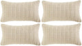 Fancy Homi 4 Packs Boho Cream Decorative Throw Pillow Covers 12x20 Inch by Fancy+Homi