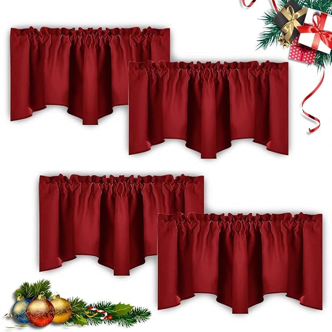 NICETOWN Burgundy Red Blackout Valances, Thermal Insulated Elegant W52 x L18 - Image 8