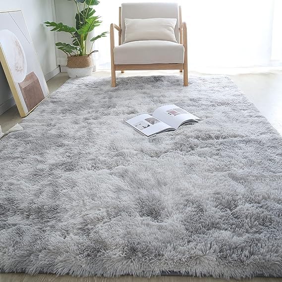 Grey Shag Area Rug 9x12 - Image 3