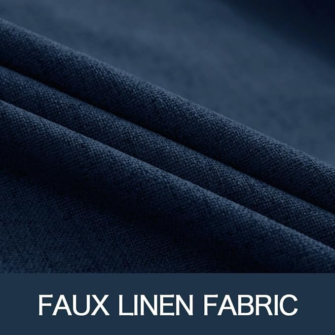 MIULEE Linen Textured Curtains Solid 100% Blackout - Image 5