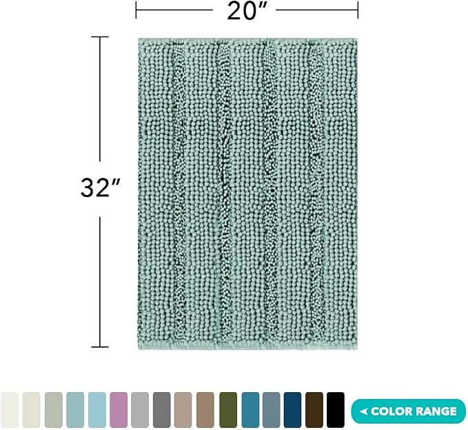 Turquoize Non Slip Shaggy Bath Rugs - Image 2
