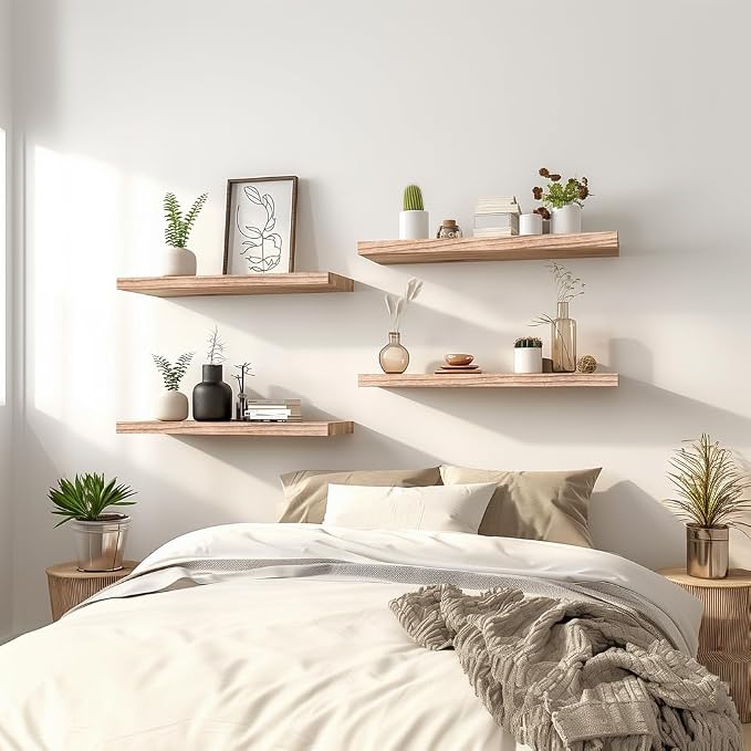 GXYAWPJ Light Wood Floating Shelves - Image 2
