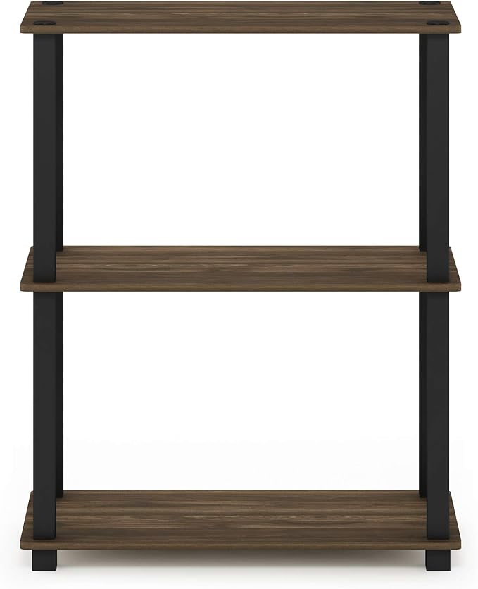 Furinno TURN-S-TUBE Storage Shelves, 3-Tier Book Shelf, Corner Shelf, Toolless - Image 5