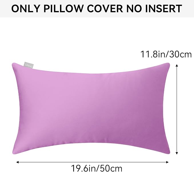 Thmyo 4-Pack 100% Cotton Lumbar Comfortable Solid Decorative Throw Pillow Case - Image 5