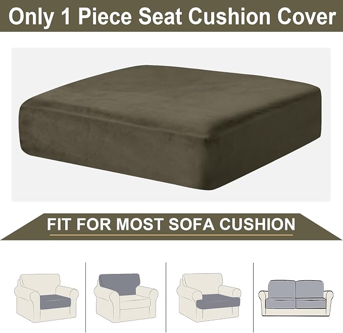 NAISI Couch Cushion Covers 1 Piece Velvet Stretch Sofa Seat Covers or Backrest - Image 6