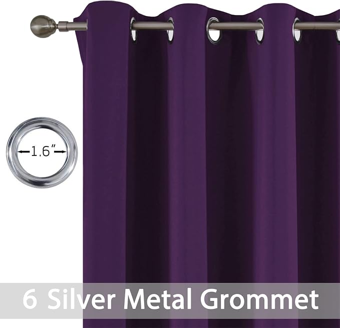 Yakamok Room Darkening Grommet Top Window Drapes Thermal Insulated Light - Image 2