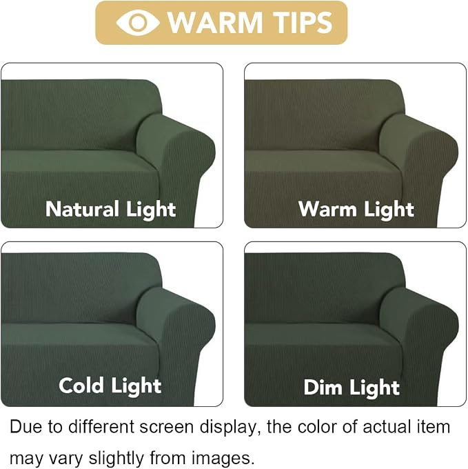 H.VERSAILTEX Stretch Cover for Couch Soft Furniture Covers Slip Covers for 3 - Image 3