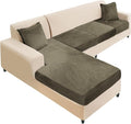Sectional Couch Cover 4 Pieces Velvet Separate Couch Cushion Covers L Shape by NAISI
