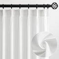 Topfinel White Pinch Pleated Semi Sheer Curtains Textured Linen Blended Light by Topfinel