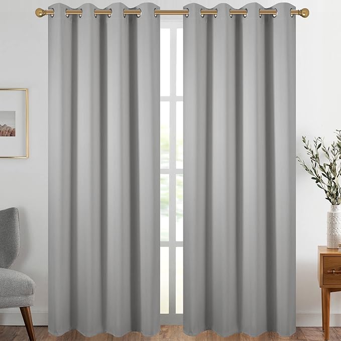 Diraysid Light Grey Grommet Blackout Curtains by Diraysid%2C+refresh+your+life