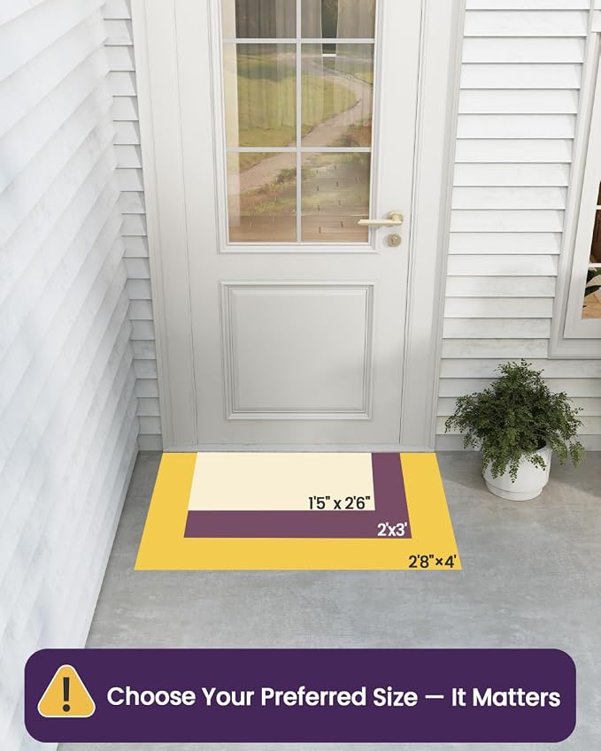 DEXI Front Door Mat Outside Entrance, 23x36 Daisy Plant Welcome Doormat - Image 2