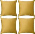 Thmyo 4-Pack 100% Cotton Comfortable Solid Decorative Throw Pillow Case Square by Thmyo