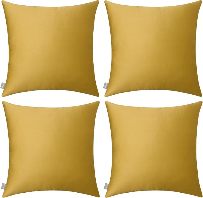 4-Pack 100% Cotton Comfortable Solid Decorative Throw Pillow Case, Thmyo Square by Thmyo