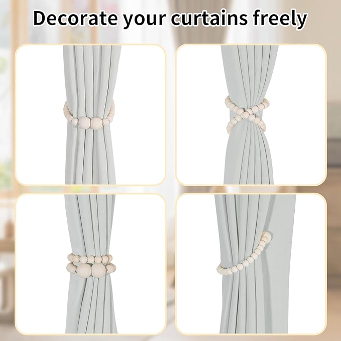 KLOGTSIND Magnetic Curtain Tiebacks, 6 Pack Curtain Holdbacks - Image 3