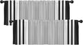 Emvency 2 Pack Valances Window Treatments, Striped Geometric Minimalist Black by Emvency