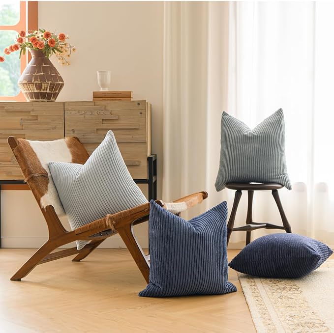 LANANAS Neutral Couch Throw Pillow Covers 20x20 Inch Set of 4 Decorative - Image 3