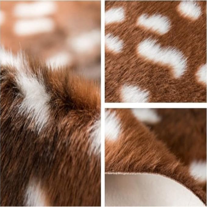 Huichenxing2021FURSTORE Faux Fur Deer Hide Rug, Animal Deer Antelope Print Skin - Image 6