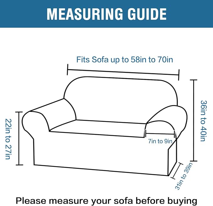 H.VERSAILTEX Stretch Love Seat Couch Covers Couch Slipcovers - Image 2