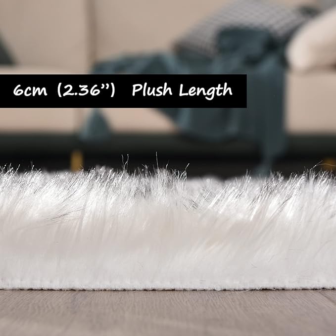 Goolela Fluffy Faux Fur Runner Rug 2x6 - Image 3