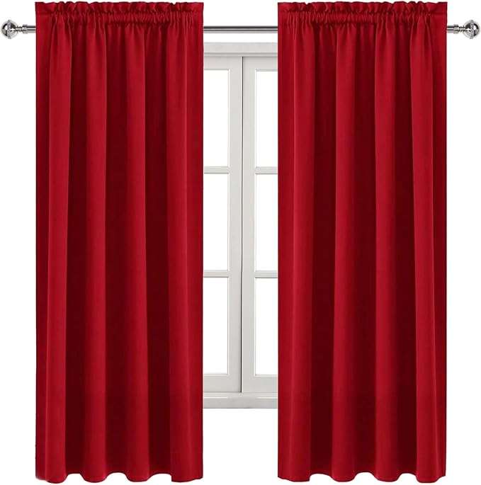 DWCN Red Room Darkening Blackout Curtains - Image 9