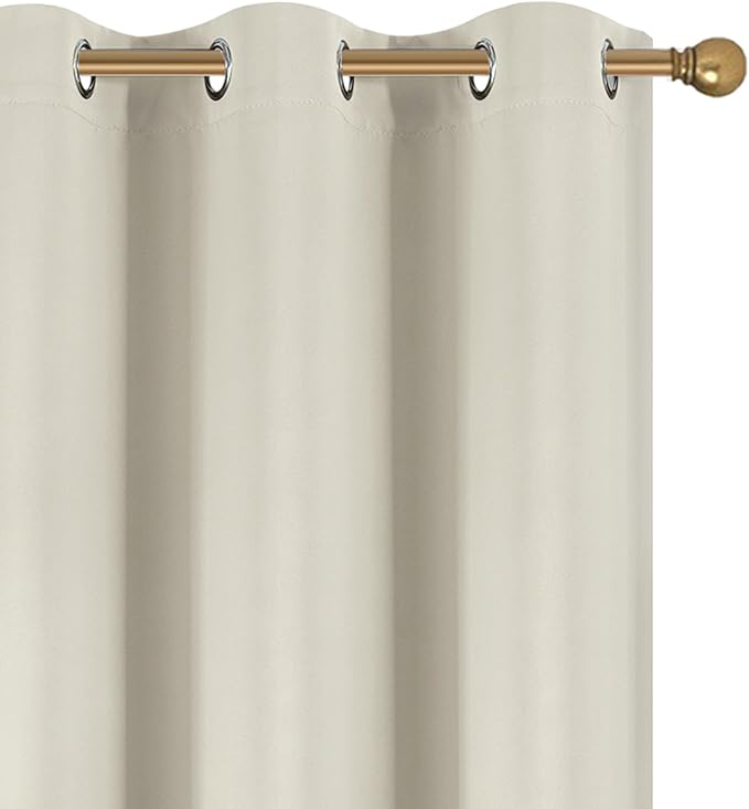 Diraysid Light Beige Grommet Blackout Curtains - Image 7