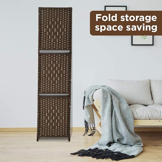 Room Divider 6 Panel Room Screen Divider Folding Portable partition Screen Wood - Image 5