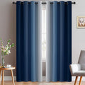 Yakamok Blue and Greyish White Ombre Curtains, Room Darkening Gradient Color by Yakamok
